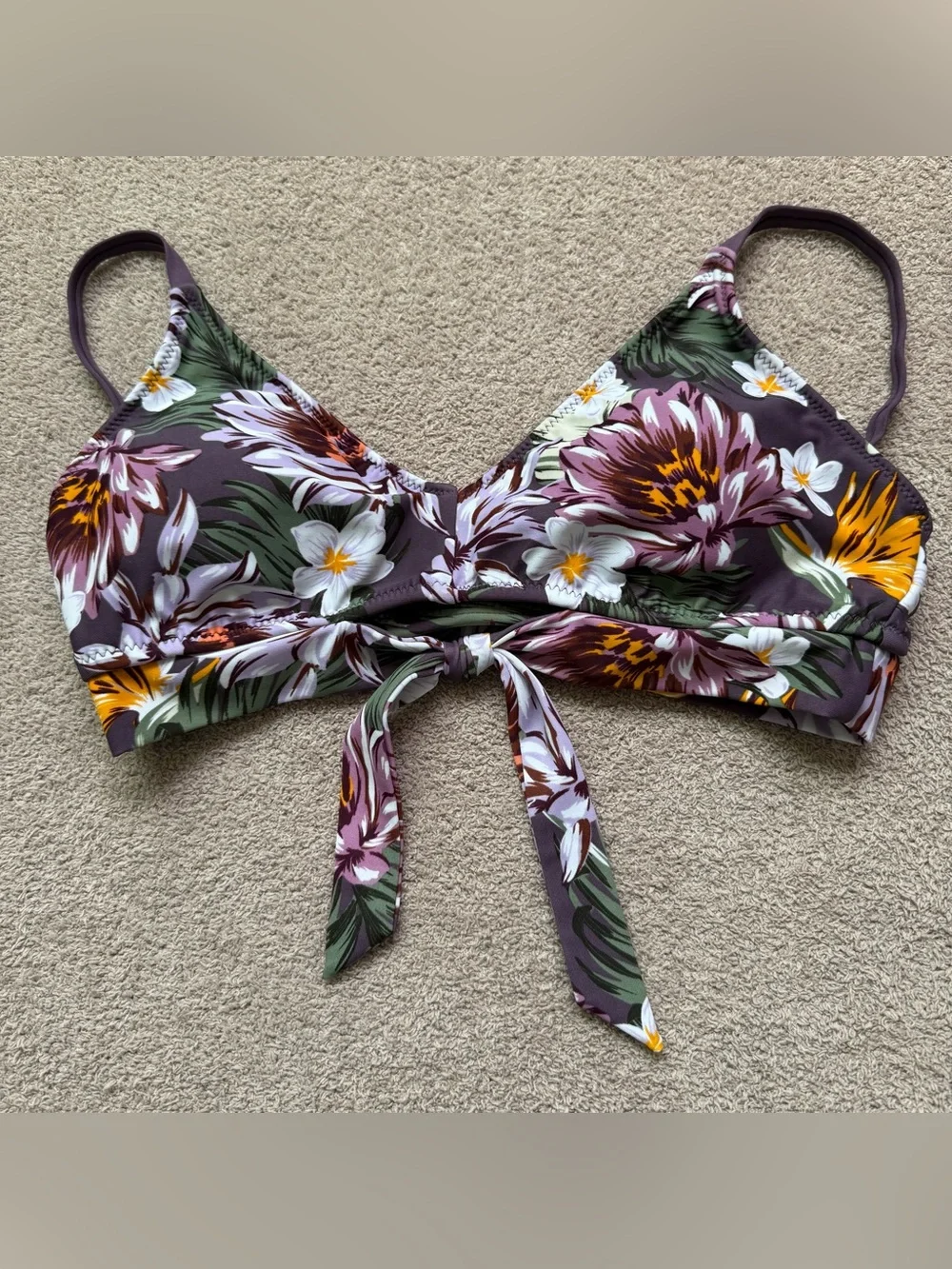 KONA SOL - PURPLE FLORAL SWIM SET - MEDIUM TOP/ LARGE BOTTOM - Picture 5 of 9